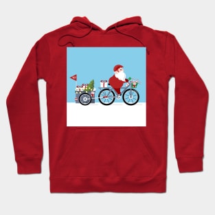 Santa Claus  riding a bike with gifts Hoodie